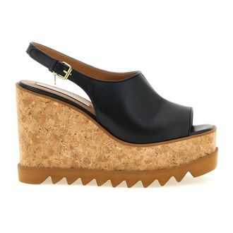 Stella McCartney Stella McCartney, Wedges, female, Black, Size: 8 US Sneak-Elyse Slingback Sandals
