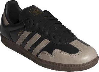 adidas Gender Inclusive Samba OG Sneaker in Core Black/Wonder Beige Gold at Nordstrom, Size 11.5 Womens