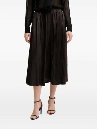 Pedro del Hierro pleated A-line midi skirt - Brown