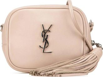 Saint Laurent Pre-owned Cross Body Bags, female, Brown, Size: ONE SIZE Pre-owned Leather Crossbody Bag with Tassel