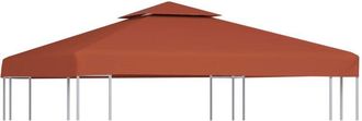 vidaXL Toldo De Cenador 2 Niveles Terracota 310 G/m&sup2; 3x3 M Vidaxl Marr&oacute;n