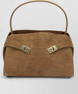 Ferragamo medium crocodile texture shoulder bag top handle