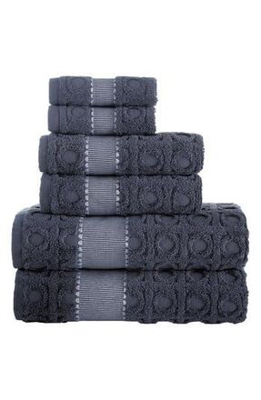 Brooks Brothers Circle in Square 6-Piece Towel Set in Anthracite at Nordstrom Rack