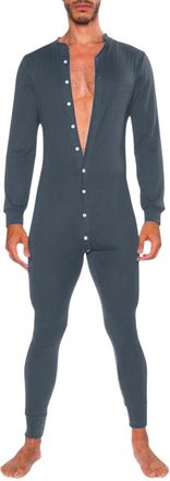 Generic Mens Jumpsuit Pajamas, One Piece Pajamas Men Button Down Onesies Pajamas Long Sleeve Thermal Sleepwear, Warm Pyjamas Round Collar Long Sleeve Flap But