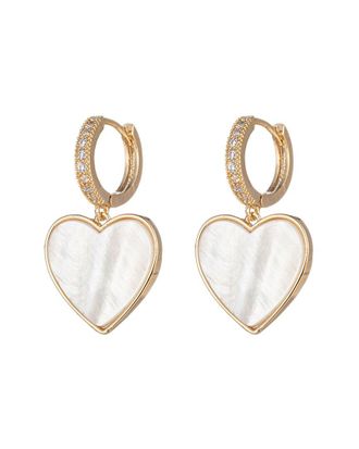 Eyecandy LA Eye Candy La Luxe Collection Pearl Scarlett Heart Huggie Earrings