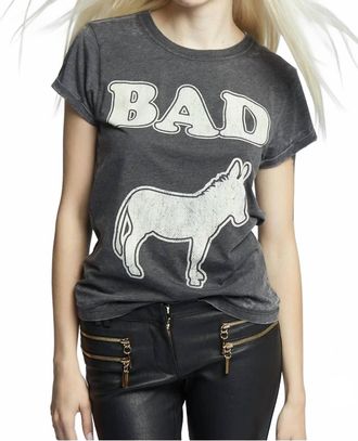 Recycled Karma Bad Burn Out Graphic Tee Shirt In Grey