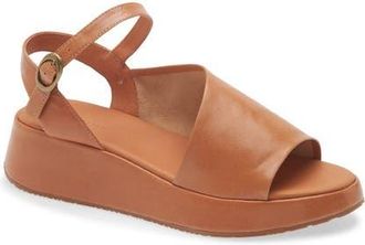 Chocolat Blu Etta Platform Wedge Sandal in Camel Leather at Nordstrom, Size 8.5