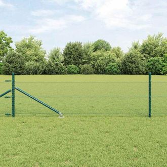 vidaXL Reja Con Postes Verde 0.4 X 25 M Acero Recubierto De Pvc Vidaxl