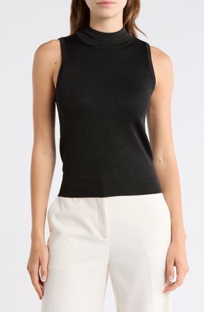Alice & Olivia Darcey Metallic Wool Blend Sweater Tank in Black at Nordstrom Rack, Size X-Large