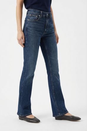 Calvin Klein Jeans Bootcut-Jeans CALVIN KLEIN JEANS, Damen, Gr. 25, L&auml;nge 30, midtown blau, Denim/Jeans, Obermaterial: 98% Baumwolle, 2% Elasthan, skinny fit, Jeans Boot