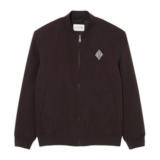 Lacoste Retro Badge Waterafstotend Bomberjack - Heren - Bomber jackets - Bruin - 2XL - Katoen - Jassen