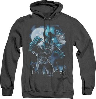 Gildan Batman Moonlight Bat Adult Heather Hoodie / Hooded Sweatshirt