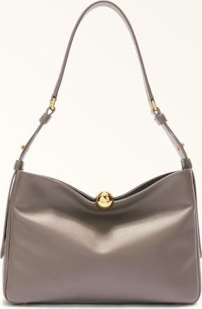 Furla Sfera Soft Borsa A Spalla M Urban Gray Pelle Di Vitello Verona Donna