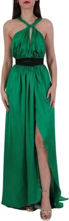 Pinko Pinko, Dames, Jurken, Groen, Maat: S Satijn