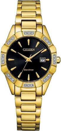 Citizen Eco-Drive Diamond Black Dial Ladies Watch EW2652-55E