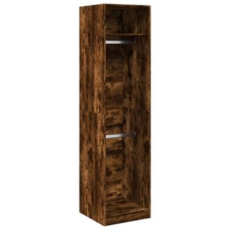 Berkfield Home Wardrobe Smoked Oak 50x50x200 cm Engineered Wood in Brown | Size: 50 x 50 x 200 cm