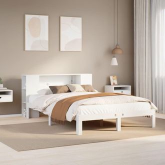 Berkfield Home Bookcase Bed without Mattress White 160x200cm Solid Wood Pine | Size: 160x200 cm