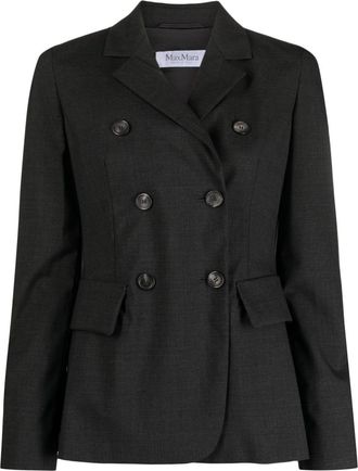 Max Mara wool double-breasted blazer - women - Virgin Wool/Acetate/Polyester - 42 - Grey