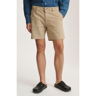 Mavi Nate Flat Front Stretch Twill Shorts in Khaki Casual Twill at Nordstrom, Size 35
