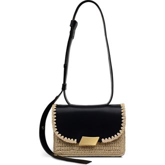 Radley London The Belsize - Raffia Small Flapover Crossbody Bag in Natural at Nordstrom