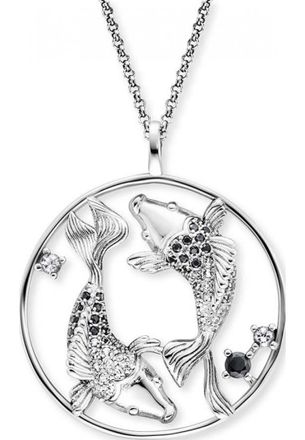 Engelsrufer Womens ERN-FISHSHADE-65-ZI Ladies Yin Yang Fish Necklace Silver Sterling - One Size