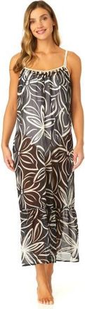 Anne Cole Womens Adjustable Maxi Dress with Seashell Trim Cover Up in Meteorite at Nordstrom, Size X-Large