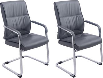 Clp Set de 2 sillas oscilantes con asiento en Simil cuero Gris