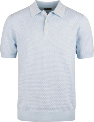 Stenstr&ouml;ms Textured Polo Shirt - Heren - Polos - Blauw - XL - Katoen - Tops