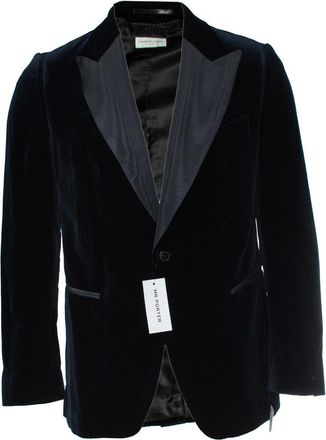 Dries Van Noten Dries van Noten, Navy blue velvet blazer