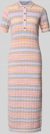 Jake*s Casual Slim Fit Midikleid in Strick-Optik in Apricot, Gr&ouml;&szlig;e XXL