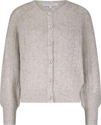 Red Button Truien & Vesten, Dames, Grijs, M, Polyester, Glitter Grijs Gebreid Vest