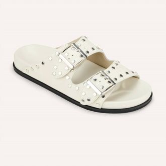 Yosi Samra Womens Maya Stud Slide Sandal In Cream