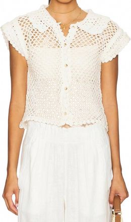 Free People Lily Crochet Top In Coconut Milk