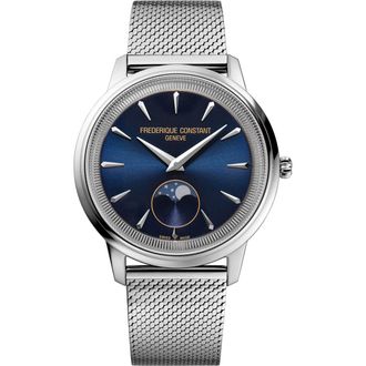 Frederique Constant Fr&eacute;d&eacute;rique Constant Moneta Moonphase Unisex Horloge Zilverkleurig FC-206N3S6B