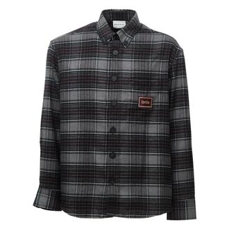 Dr&ocirc;le de Monsieur Boxy Checked Shirt - Heren - Overhemden - Grijs - Maat: L Katoen