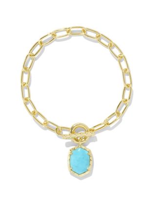 Kendra Scott Daphne Convertible Link & Chain Bracelet In Variegated Turquoise Magnesite