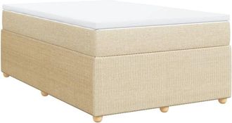 vidaXL Cama Box Spring Con Colch&oacute;n Tela Color Crema 120x190 Cm Vidaxl