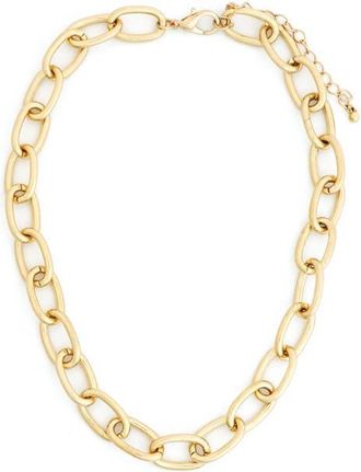 Panacea Matte Oval Link Chain Necklace in Gold at Nordstrom