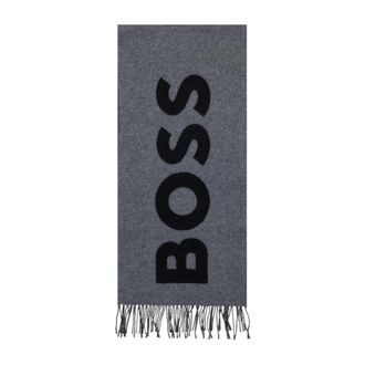 HUGO BOSS Rikard_35*180 Sjaal - Heren - Wintersjaals - Grijs - ONE Size - Wol - Accessoires