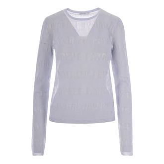 Patrizia Pepe Rondgebreide bovenkleding - Dames - Ronde hals truien - Grijs - L - Polyester - Truien & Vesten