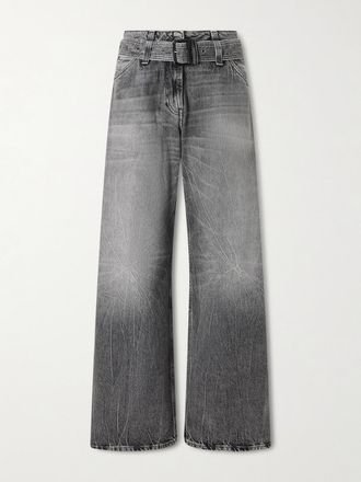 Acne Studios Jeans A Gamba Larga Con Cintura Page - Nero