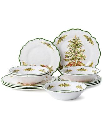 Certified International Holly Tree 12pc Melamine Dinnerware Set