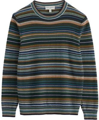 Seasalt Cornwall Trenale Stripe Organic Cotton Crewneck Sweater in Sown Atlantic at Nordstrom, Size X-Large