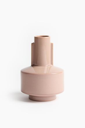 H&M Steingutvase mit reaktiver Glasur - Hellrosa