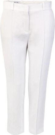 Khaite Witte Linnen Broek - Dames - Slim Fit Broeken - Wit - M - Linnen - Broeken