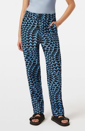 Scotch & Soda Metallic Stripe Print Cotton Blend Pull-On Pants in House Of Mirrors Blue at Nordstrom Rack, Size X-Large