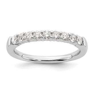 Diamond2Deal 14k White Gold Lab Grown Diamond 9-Stone Band Ring 1/2Ct Clarity- VS Color- G-H