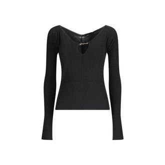 Jacquemus Tops, Dames, Zwart, M, Pralu Top in Hoge Stijl