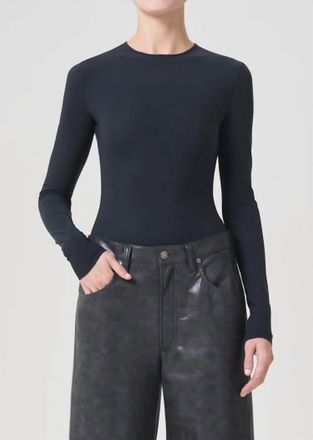 A Gold E Aura Long Sleeves Bodysuit In Granite