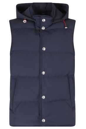 Eleventy Padded Vest With Detachable Hood And Snap Button Closure